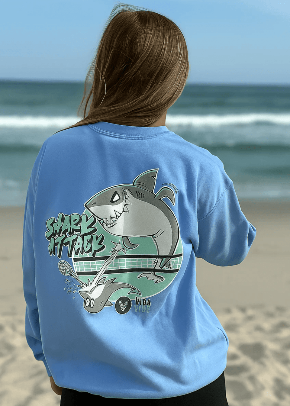 Shark Attack Volleyball Crewneck
